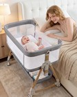 3-in-1 Portable Baby Bassinet Bedside Sleeper  Adjustable Rocking Crib With Whee