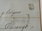1849 Guanajuato Mexico Folded Letter Stampless Cover Sent To Durango  Red Seal