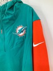 Miami Dolphins Men   s Team Issued Aqua   Orange Qtr Zip Jacket On-field Size  Xl