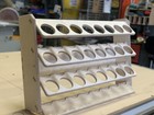 Spray Can 24 Slot Lube Holder Garage Storage Rack Wood Shelf Organizer