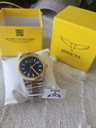 Invicta Twotone Stainless Watch Fluted Gold Bezel Black Dial 40mm  69011  New