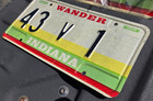 Indiana License Plate Matching Pair 2 Wander In State 43v1 Nos One W  Plastic