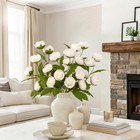 Astnic 6pcs Faux Peonies Artificial Flowers 27  For 6pcs  White