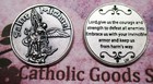 Saint St  Michael - Lord  Give Us The Courage   - Silver Tone  Pocket Token-coin
