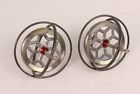50   s 60 s Gyroscope Metal Spinning Top Red Center Classic Antique Toy Lot Of 2
