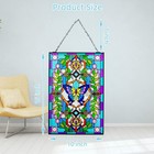15  X 10  Vintage Style Stained Glass Window Hanging Suncatcher Panel