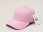 Michael Kors Pink Mk Monogram Baseball Cap Hat Jet Set Travel Os Nwt Adjustable