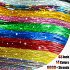 Hair Tinsel  6000 Strands 48 Inch Hair Tinsel Kit With Tools Glitter Tinsel Hair