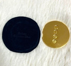 Unused  Christian Dior Vintage Gold Pocket Hand Compact Mirror W  Suede Case