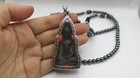 Antique Buddha Amulet Pendant Early 1500 Dzi Beads 9 Eyes Mala Necklace Rare