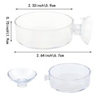 2pcs 60mm Shrimp Feeder Dish With Suction Round Fish Tank Food Tray Bowls