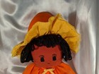 Vintage Brown Girl Doll Hand Sewn Embroidered Plush Stuffed 20  Halloween Fall