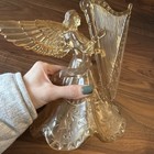 Vintage Clear Acrylic Angel Christmas Tree Topper Harp Figure Decoration