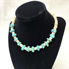 Native American 1 Strand Turquoise Nugget Necklace Shell Heishi Bench Beads