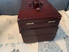 Singer Wood Accordion Small Sewing Box Notions Keepsake Kit 3 Tier W many Items