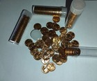 Lincoln Wheat Cent Rolls 4  1950 s Mixed Dates All 50 s Mostly Denver         red  