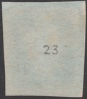 1841 B1 Sg8 1d Red Brown Plate 23 Very Fine Used Marginal 4 Margins  ia 