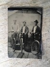 Antique American Three 3 Gentleman Men Bicycles Bike Tintype Photo
