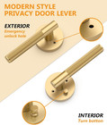 4 Pack Champagne Bronze Privacy Interior Door Handles