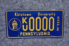 Pennsylvania Kutztown University Sample License Plate