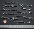 10x Pcs Gun Keychain Rifle Machine Gun Model Metal Keyring Key Chain Black Gift