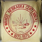 Wahoo Nebraska Ne Centennial Linen Banner Flag Sign 1870 1970 34 x34  Wall Hang
