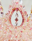 Gold Princess Crown  Prom Headpiece  Bridal Tiara  Pink Crystal Wedding Crown