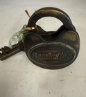 Vintage Brass Padlock With Key Working Hand Carvig Stronge Push Lock American