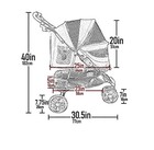 Pet Gear No-zip Special Edition 3 Wheel Pet Stroller For Cats dogs  Zipperles   