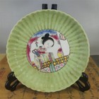 7  China Famille Rose Porcelain Windowing Ancient Beautiful Woman Plate