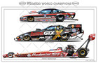 2001 Nhra World Championship Poster Rendering 2 Side Print 28x18 