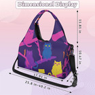 Yoga Gym Bag For Women  Cute Cat Gym Bag With Yoga Mat Holder  Purple Duffel Bag