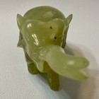 Vintage Hand Carved Natural Green Jade Elephant Figurine 4    Stone Statue Decor
