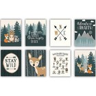 Nursery Baby Room Decor Woodland Animals Forest 6 Prints 8 5x11