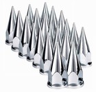 20 Pcs Of 33mm Chrome Screw-on Super Spike Lug Nut Covers For Semi Trucks