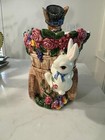 Fitz And Floyd Classics Vintage Ceramic Bunny Rabbit With Basket