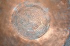 Large  Vintage Persian Copper Tray Handmade 29  Fluted Rim 14 5 Lbs