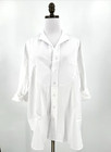 Frank   Eileen Italian Victoria Tuxedo Shirt Womens White Superluxe Sz L