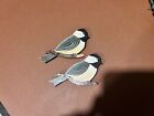 Vintage Hand Carved And Painted Bird Magnets Signed Riordan
