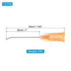 12 Pcs 23g 1 Inch Blunt Tip Dispensing Needles For Adhesive Glue  Orange