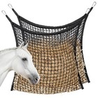 Large Capacity Slow Feed Hay Nets For Horses   Goats - 2 Pack  Heavy Duty  Easy