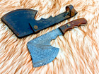Custom Damascus Steel Throwing Axe     Hand-forged Viking Axe With Rosewood Handle