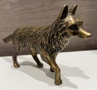 Brass Styled Resin Fox Statue Sculpture Tabletop Figurine Decor New W o Tag 10   