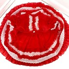 Vintage Girls Red Nylon Chiffon Dress Lace Puff Sleeve Holiday Christmas Size 6