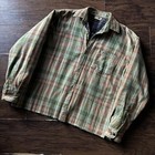 Vintage Cropped Fleece-lined Plaid Flannel Jacket Shirt   Earth Tone Overshirt