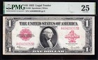 Very Nice Bold   Crisp Vf  1923  1  red Seal  Us Legal Tender Note  Pmg 25  9053