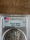 2017 American Silver Eagle - Pcgs Graded Ms69 1st Strike Label   