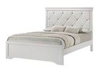 White Queen 3pc Bedroom Set Upholstered Diamond Tufted Panel Bed 2x Nightstands
