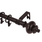 Round Urn Adjustable Single Drapery Curtain Rod Set With Rings  5 8   28 -120 