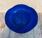 Vintage Cobalt Blue Aac Trumpet Vase 8 25  Clear Base